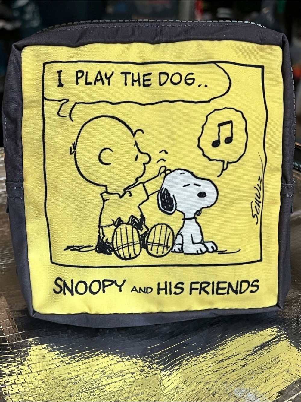 Peanuts Yellow Snoopy Music Note Pouch